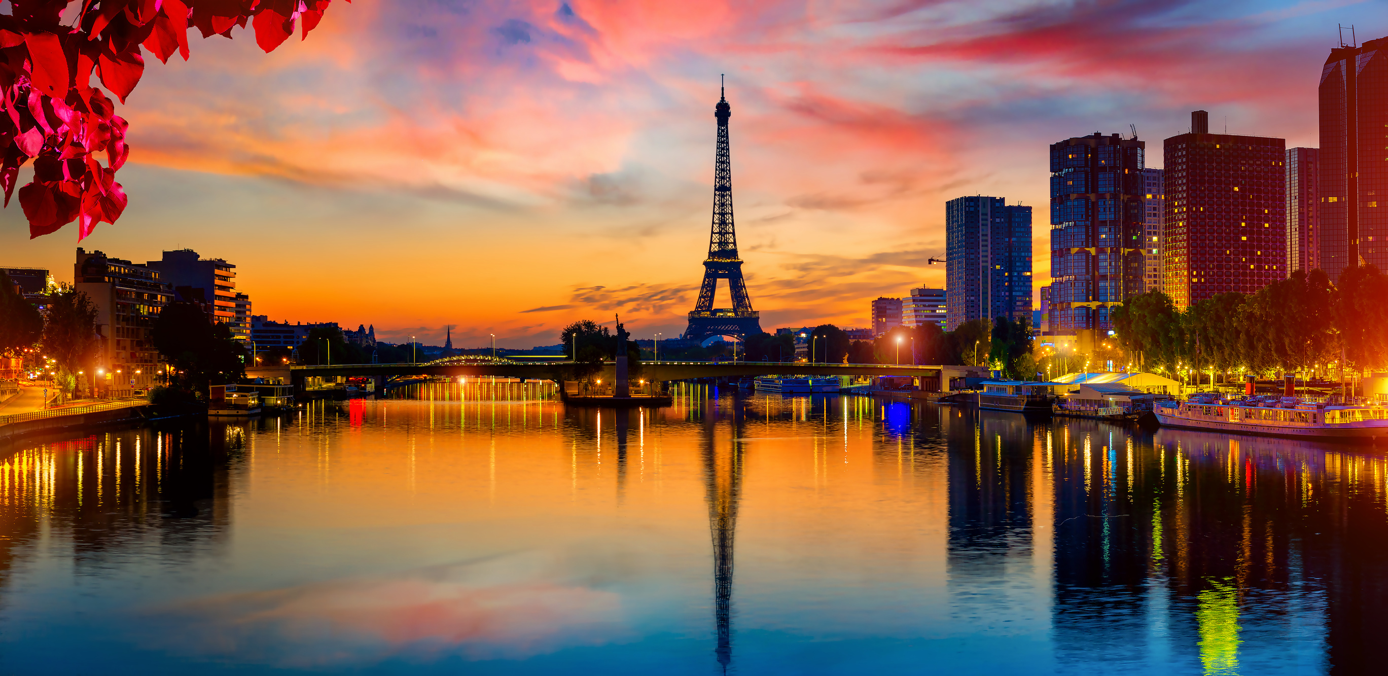 Sunset in Autumn Paris